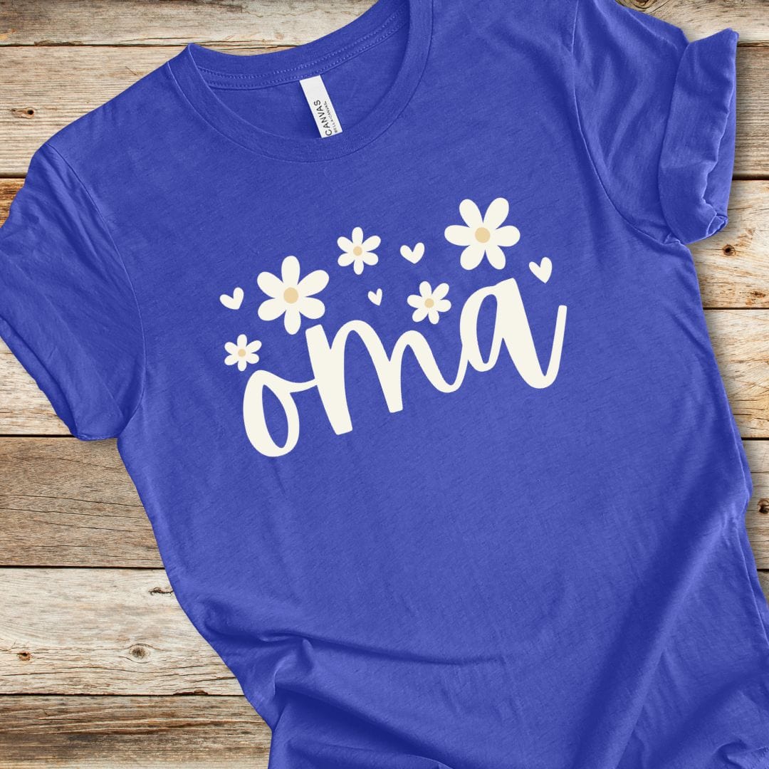 Floral Oma With Hearts Tee