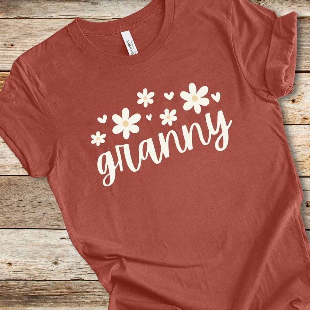 Floral Granny With Hearts Tee