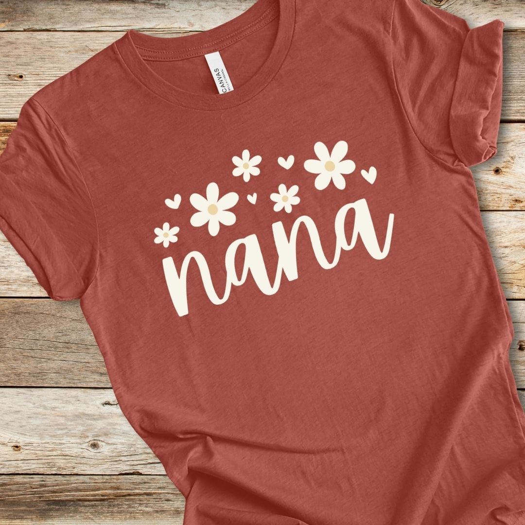 Floral Nana With Hearts Tee