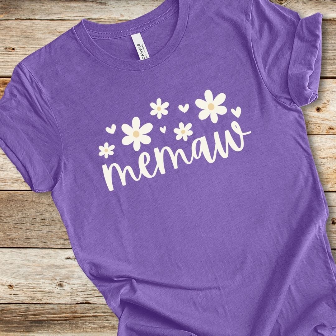 Floral Memaw With Hearts Tee
