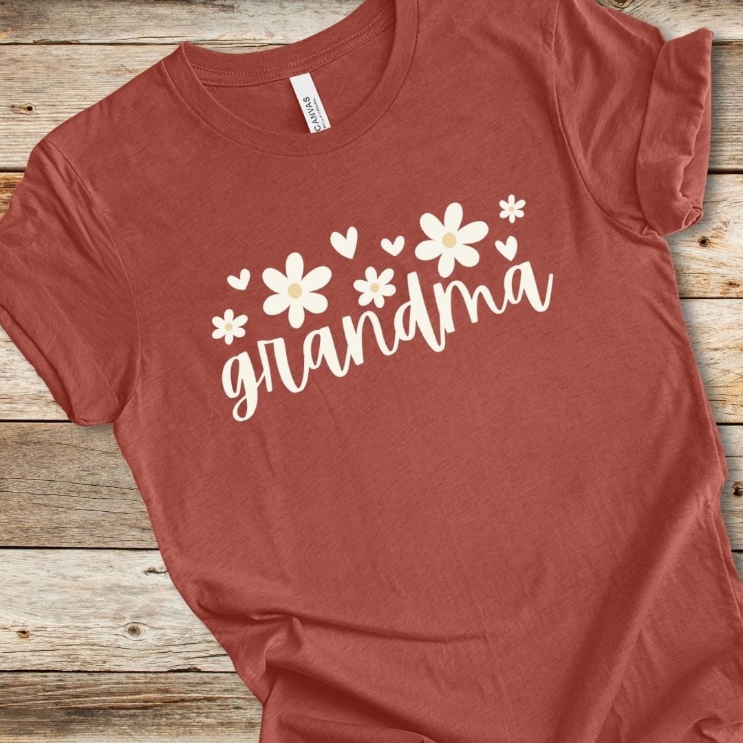 Floral Grandma With Hearts Tee