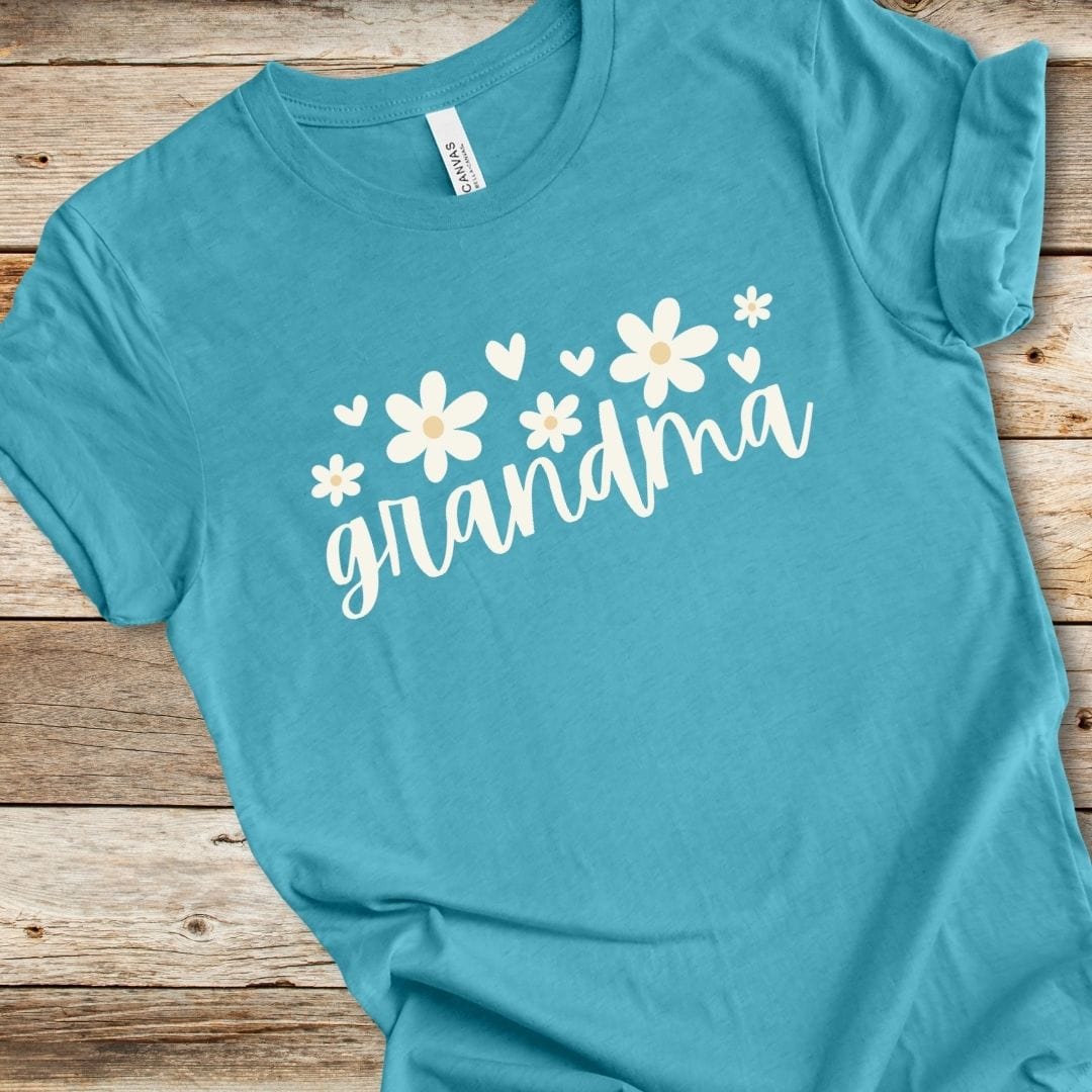 Floral Grandma With Hearts Tee