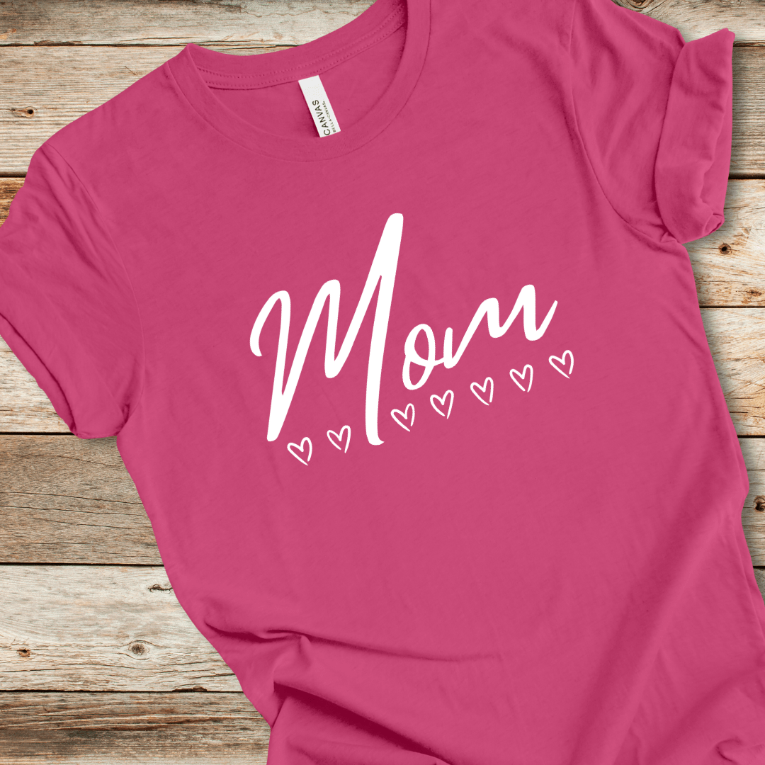 Mom With Hearts Tee