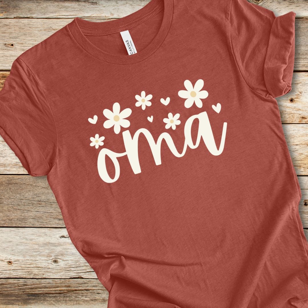 Floral Oma With Hearts Tee