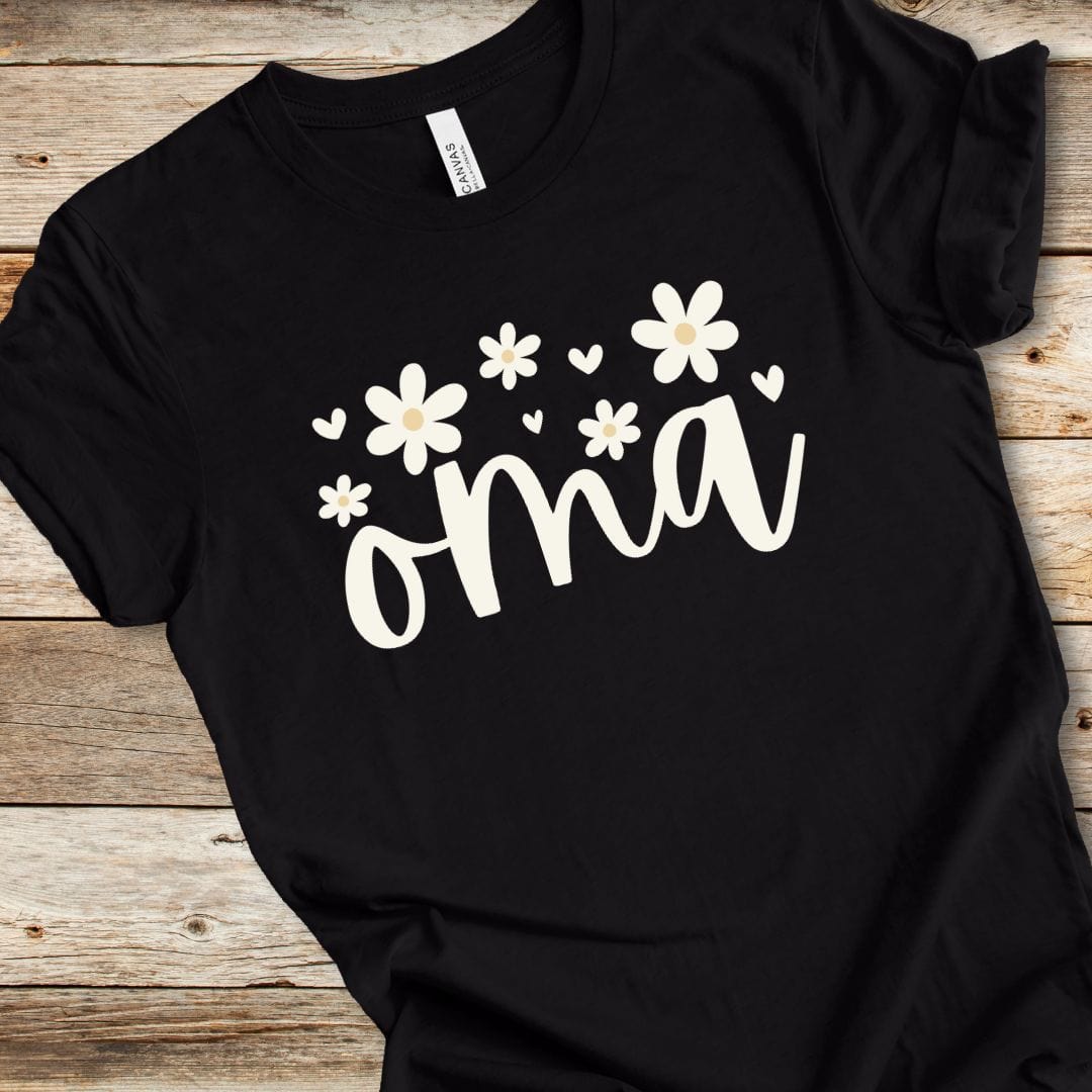 Floral Oma With Hearts Tee