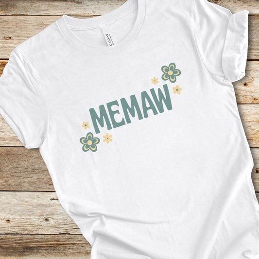 Blue Floral Memaw Tee