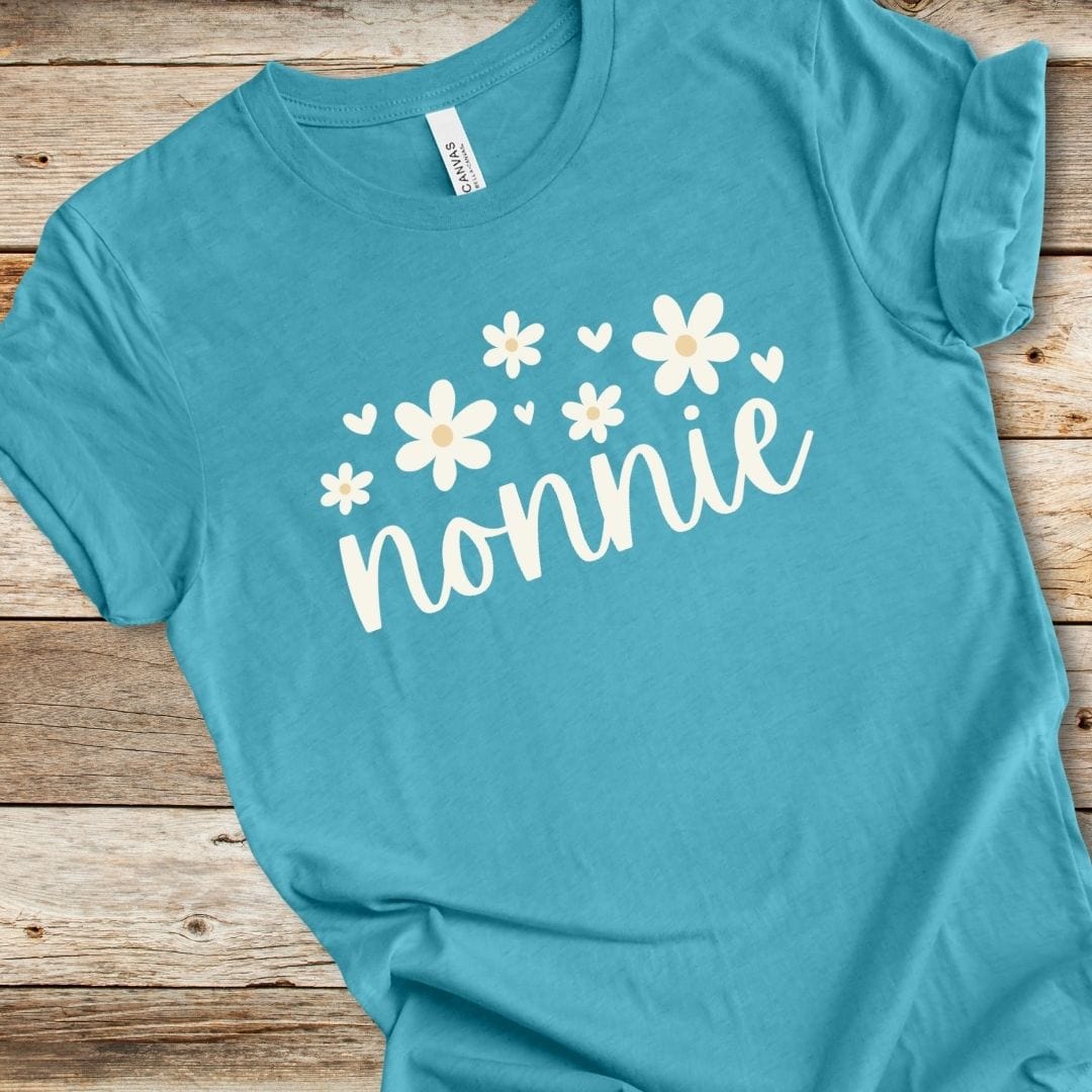 Floral Nonnie With Hearts Tee