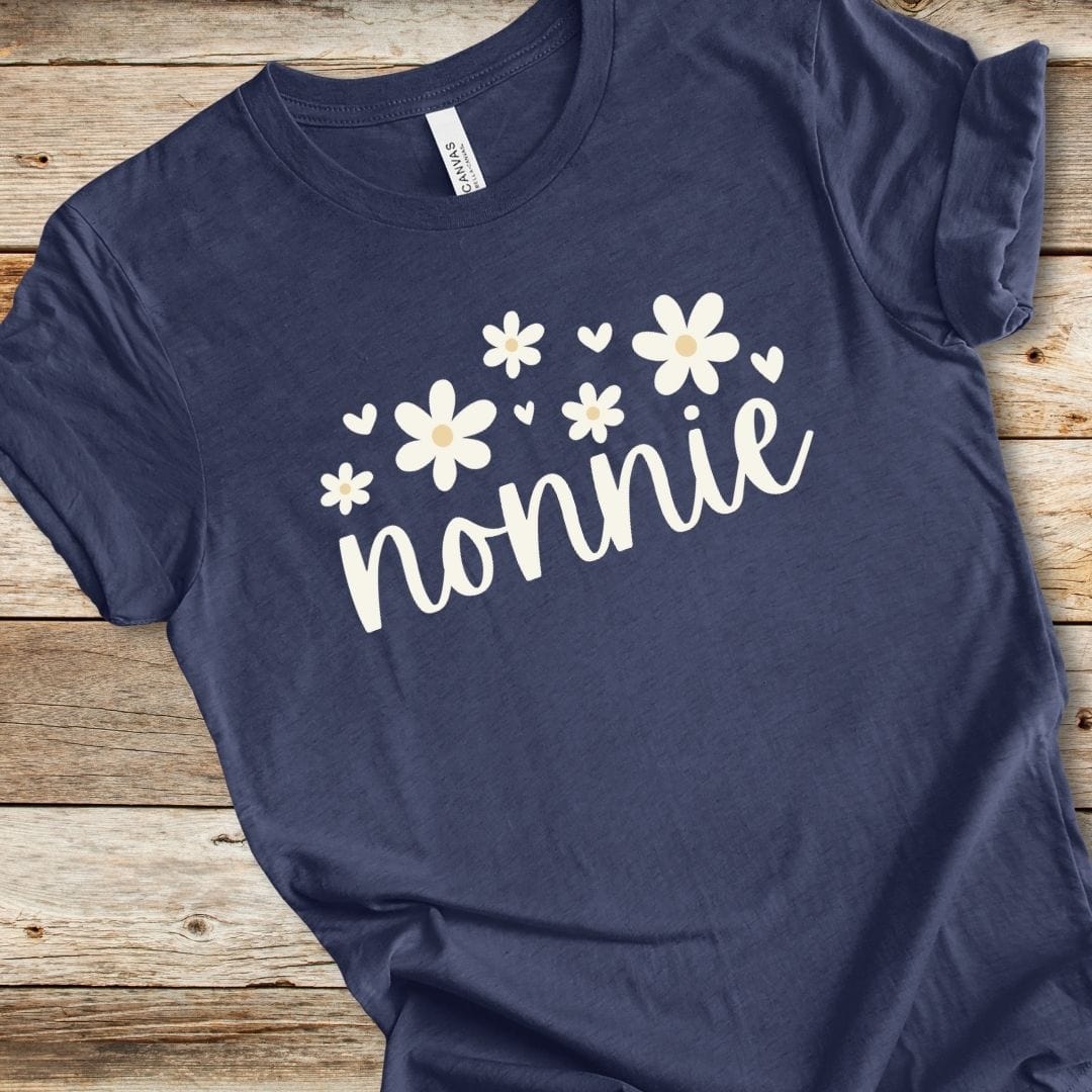 Floral Nonnie With Hearts Tee