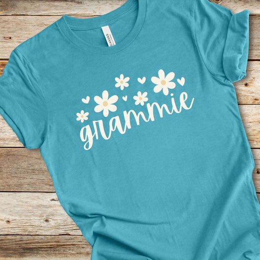 Floral Grammie With Hearts Tee